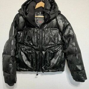 Tumi Parka Tactical Camo Print Jacket Quilted Down Puffer Quiet Luxury Ski Large